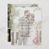 Papier Budget Élégant Faire-part de mariage de superposit (Devant / Derrière)