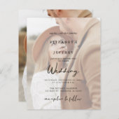 Papier Budget Élégant Faire-part de mariage de superposit (Devant / Derrière)