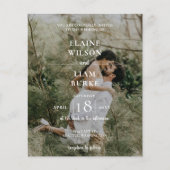 Papier Budget Élégant Faire-part de mariage de superposit (Devant)