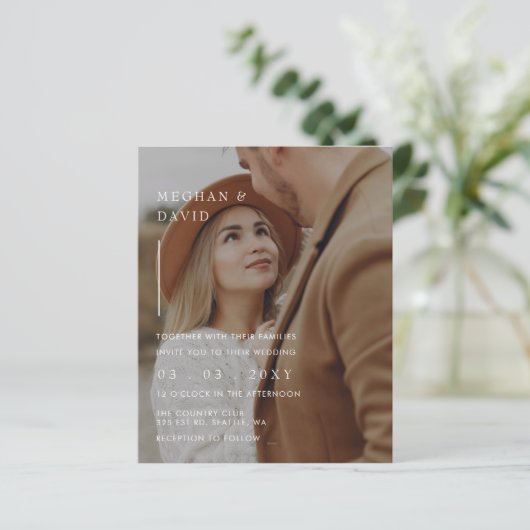 Papier Budget Élégant Faire-part de mariage de superposit (Debout devant)