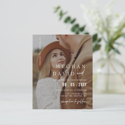 Papier Budget Élégant Faire-part de mariage de superposit (Debout devant)