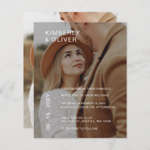 Papier Budget Élégant Faire-part de mariage de superposit