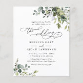 Papier Budget Élégant Faire-part de mariage de verdure ru (Devant)