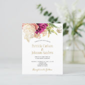 Papier Budget élégant faire-part de mariage floral (Debout devant)
