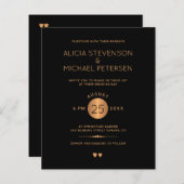 Papier Budget élégant faire-part de mariage or noir (Devant / Derrière)