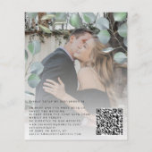 Papier Budget élégant faire-part de mariage photo eucalyp (Dos)