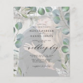 Papier Budget élégant faire-part de mariage photo eucalyp (Devant)