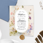 Papier Budget Élégant Fleur sauvage 1er anniversaire Invi