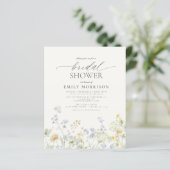 Papier Budget Élégant Fleur sauvage Invitation à la douch (Debout devant)