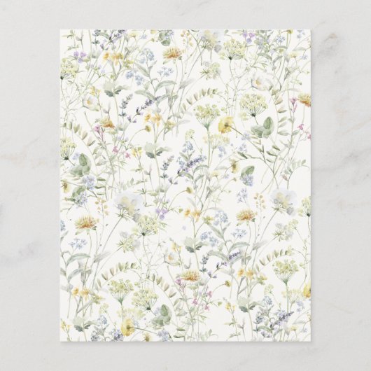 Papier Budget Élégant Fleur sauvage Invitation à la douch (Dos)