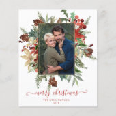 Papier Budget Élégant Fleurs d'hiver Or Noël Photo (Devant)