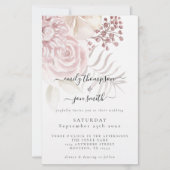 Papier Budget Élégant Florales Script Pink Mariage Invita (Devant)