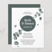 Papier Budget Élégant Foliage Vert Cercle Geo Mariage (Devant / Derrière)