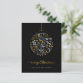Papier Budget Elegant Gold & Black Merry Card (Debout devant)