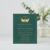 Papier Budget Elegant Green Gold Monogramme de mariage In (Debout devant)