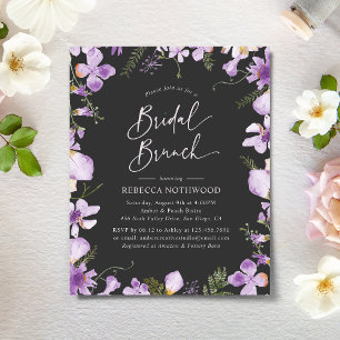 Papier Budget Élégant Lavande Mariée Brunch Invitation