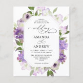 Papier Budget Élégant Lilac Flowers Faire-part de mariage (Devant)