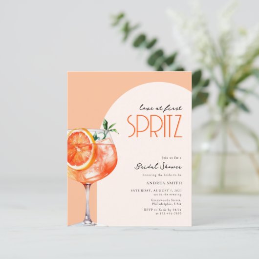 Papier Budget Elegant Love at First Spritz Fête des marié (Debout devant)