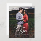 Papier Budget Élégant Luxueux Photo Enregistrer la Date (Devant / Derrière)