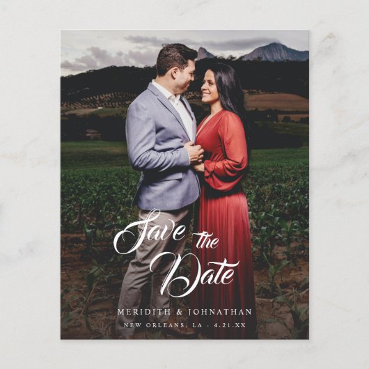 Papier Budget Élégant Luxueux Photo Enregistrer la Date (Devant)