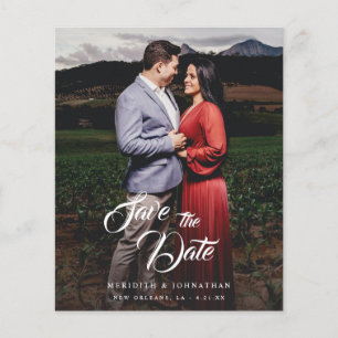 Papier Budget Élégant Luxueux Photo Enregistrer la Date