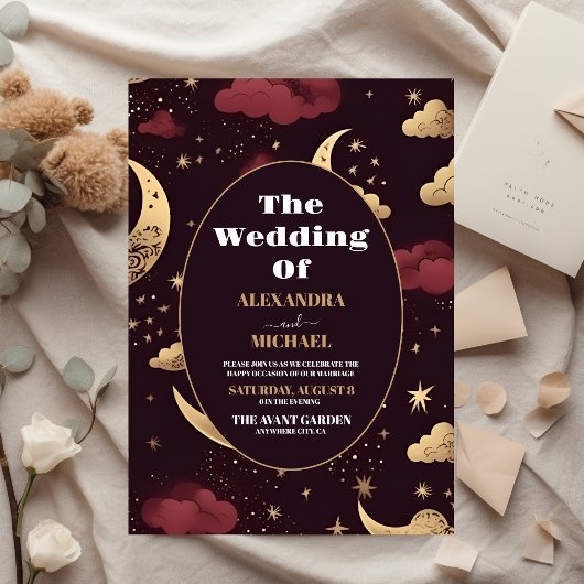 Papier Budget Elégant Mariage céleste d'or de Bourgogne