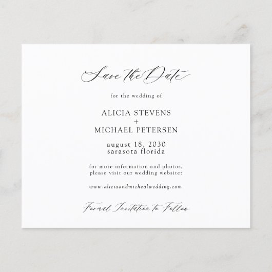 Papier Budget élégant mariage photo script enregistrer la (Dos)