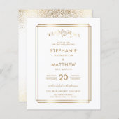 Papier Budget élégant Mariage White & Gold Mountain (Devant / Derrière)