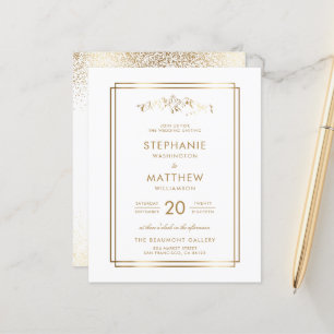 Papier Budget élégant Mariage White & Gold Mountain