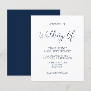 Papier Budget Elegant Marine Bleu Faire-part de mariage b