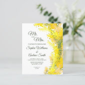 Papier Budget Elegant Mimosa Floral Faire-part de mariage (Debout devant)