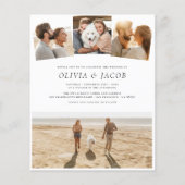 Papier Budget Élégant Moderne & Minimaliste Photo Mariage (Dos)