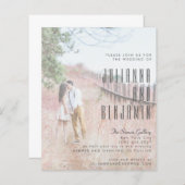 Papier Budget Élégant Moderne Photo Overlay Mariage Invit (Devant / Derrière)