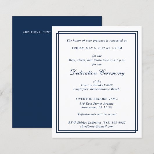 Papier BUDGET Élégant Monogramme Double Bordure Navy V2 (Devant / Derrière)
