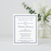 Papier BUDGET Élégant Monogramme Double Bordure Navy V2 (Debout devant)