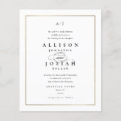 Papier Budget Élégant Monogramme Faire-part de mariage Or (Devant)