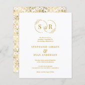 Papier Budget Élégant Monogramme Or Script Mariage modern (Devant / Derrière)