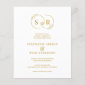 Papier Budget Élégant Monogramme Or Script Mariage modern (Devant)