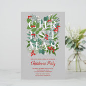 Papier Budget Élégant Noël vert Invitations (Debout devant)