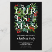 Papier Budget Élégant Noël vert Invitations (Devant)