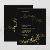 Papier BUDGET Élégant Noir Confetti Adulte Anniversaire (Devant / Derrière)