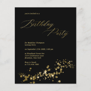 Papier BUDGET Élégant Noir Confetti Adulte Anniversaire