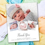 Papier Budget Élégant Nouveau bébé 4 photo Merci de naiss<br><div class="desc">Envoyez des notes de remerciement et annoncez votre nouveau bébé à vos amis et à votre famille avec ces cartes de faire-part de naissance de collage photo élégantes et modernes. Customisez avec 4 de vos photos préférées, et personnalisez avec le nom, la date de naissance, les statistiques de naissance. DROIT...</div>