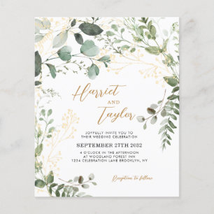 Papier BUDGET Elégant or & verdure Eucalyptus Mariage