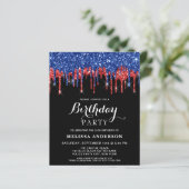 Papier Budget Elegant Parties scintillant Bleu Rouge Patr (Debout devant)