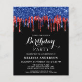 Papier Budget Elegant Parties scintillant Bleu Rouge Patr (Devant)