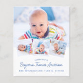 Papier Budget Élégant Photo Bébé Collage Merci naissance (Devant)