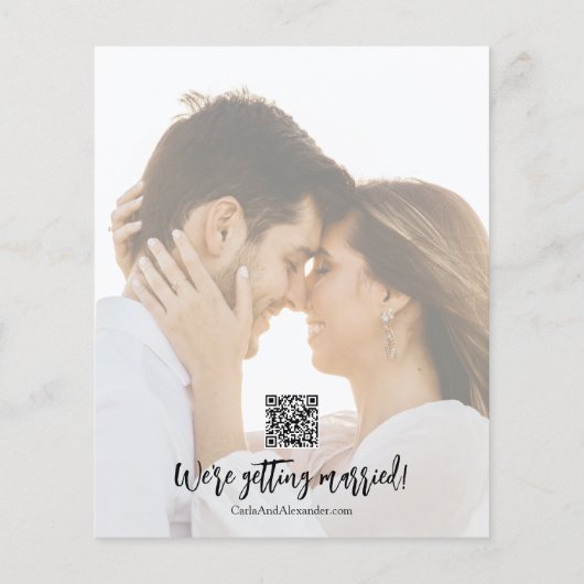 Papier Budget Élégant Photo Code QR Mariage Enregistrer L (Dos)