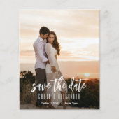 Papier Budget Élégant Photo Code QR Mariage Enregistrer L (Devant)