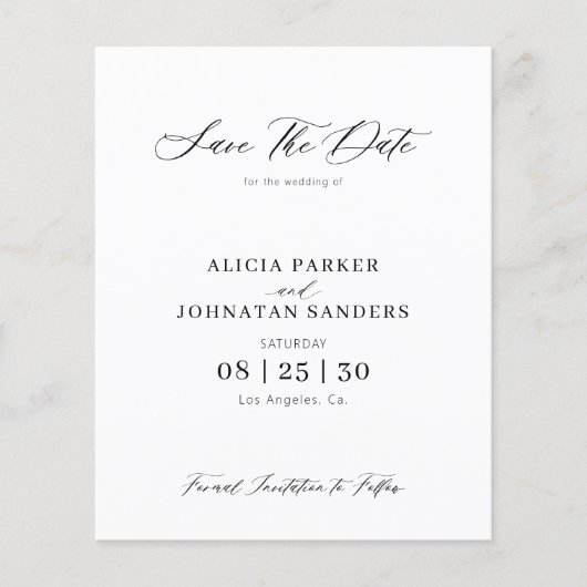 Papier Budget élégant photo QR code mariage enregistrer l (Devant)